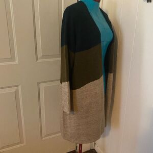 Apt 9 Wide Stripped Long Sleeve Cardigan Women Size L